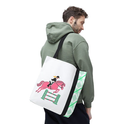 Equestrian Show Jumper Horse Tote Bag - English Jumping Carryall