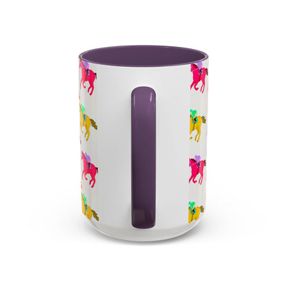 Kentucky Derby Racehorse Accent Coffee Mug | Race Day Gift | 11oz & 15oz