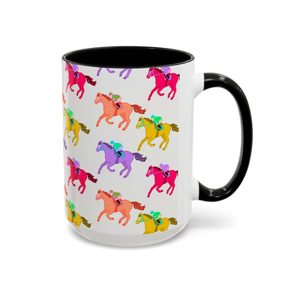 Kentucky Derby Racehorse Accent Coffee Mug | Race Day Gift | 11oz & 15oz
