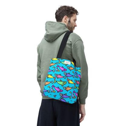 My Sand Bag Happy Fish Tote Reusable Beach Shopping Tote