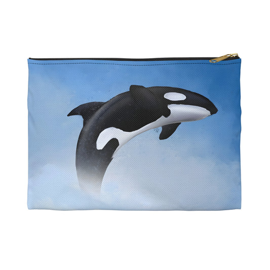 Orca Whale Marine Animal Accessory Pouch Makeup Travel Zip Bag