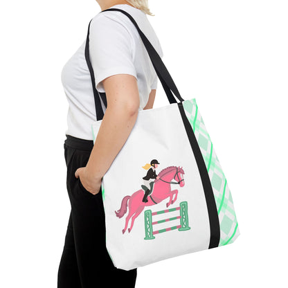 Equestrian Show Jumper Horse Tote Bag - English Jumping Carryall