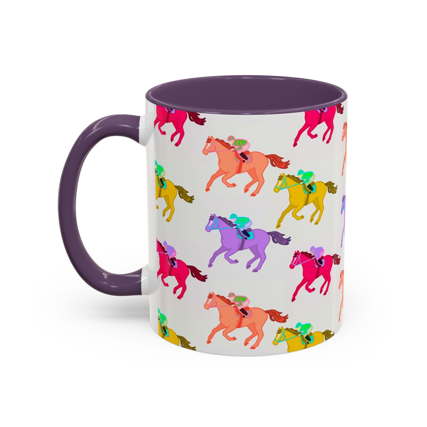 Kentucky Derby Racehorse Accent Coffee Mug | Race Day Gift | 11oz & 15oz
