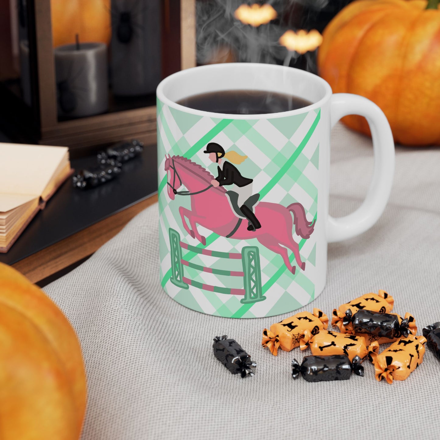 Hunter Jumper Horse Ceramic Coffee Mug | Show Jumping Art | 11oz & 15oz