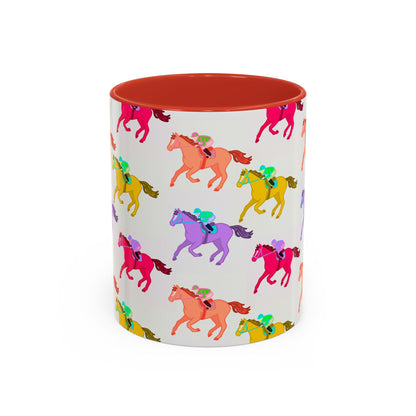 Kentucky Derby Racehorse Accent Coffee Mug | Race Day Gift | 11oz & 15oz