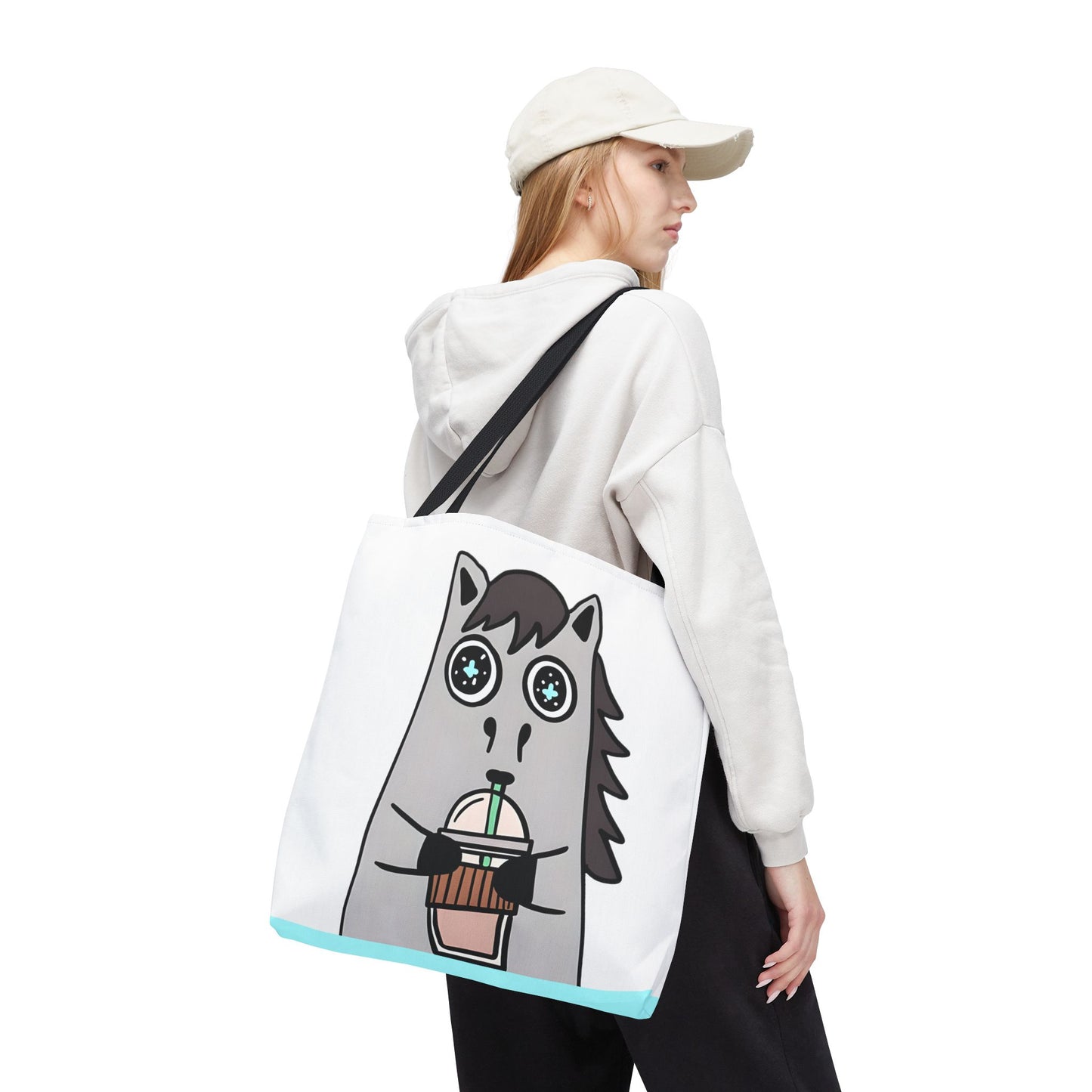Coffee-Drinking Horse Frappuccino Tote Bag