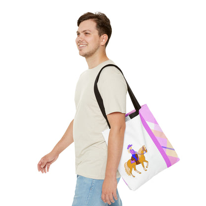 Western Trail Rider and Horse Tote Bag - Western Cowgirl Carryall