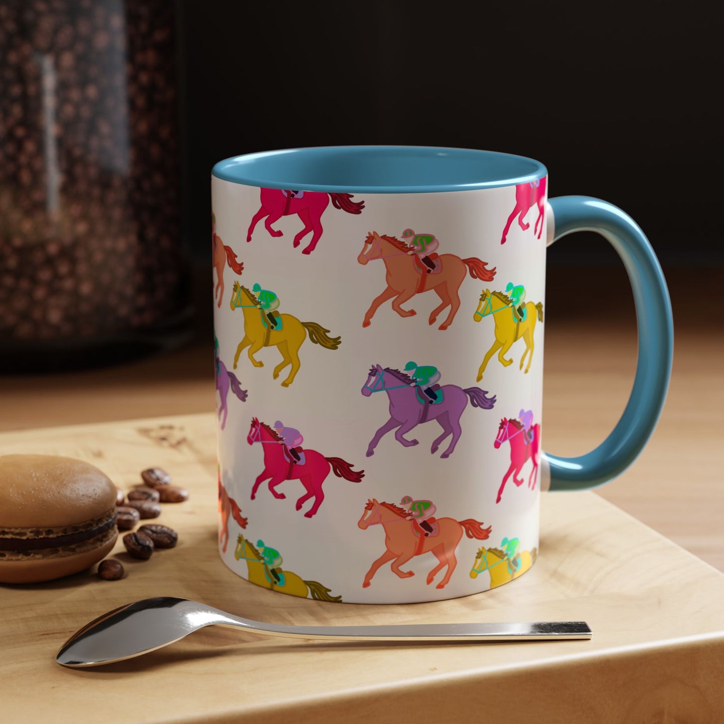 Kentucky Derby Racehorse Accent Coffee Mug | Race Day Gift | 11oz & 15oz