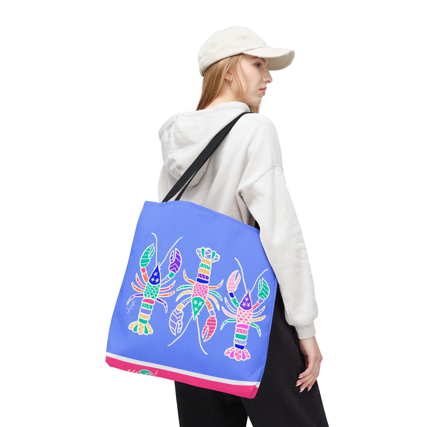 Hand-Drawn Lobster Tote Bag — Beachy Seafood Shellfish Market Tote