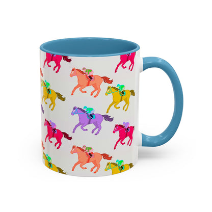 Kentucky Derby Racehorse Accent Coffee Mug | Race Day Gift | 11oz & 15oz