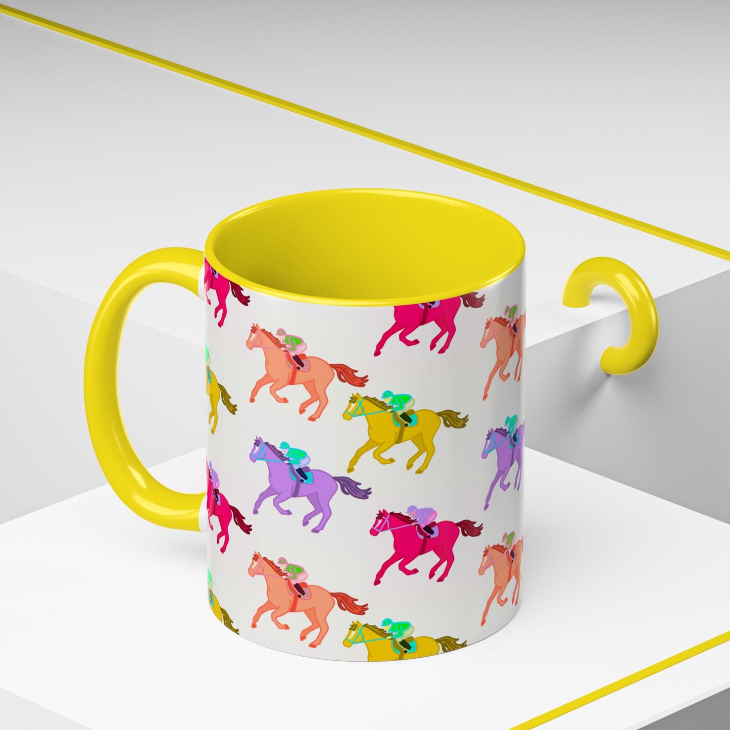 Kentucky Derby Racehorse Accent Coffee Mug | Race Day Gift | 11oz & 15oz