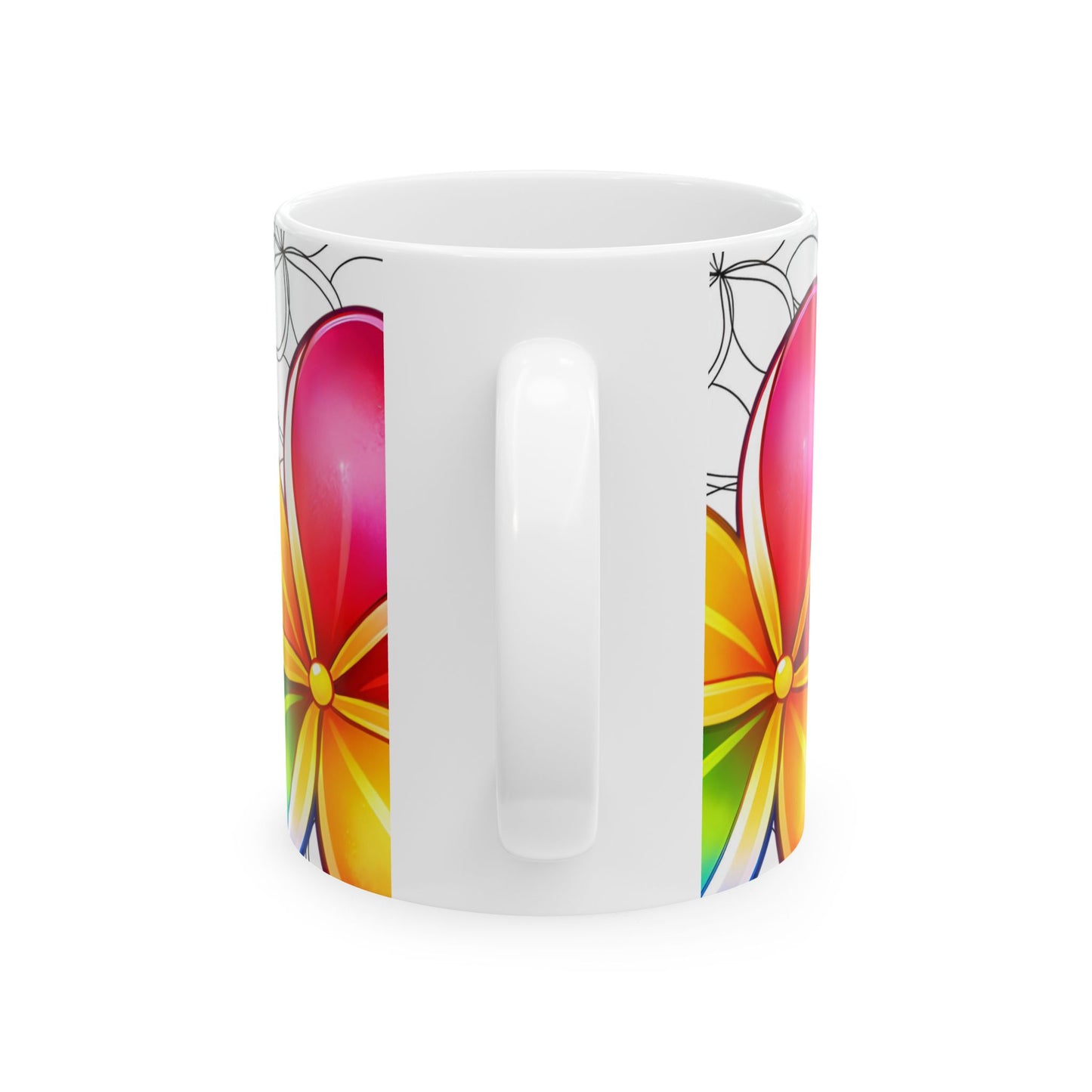 Plumeria Hawaiian Coffee Mug Floral Island Tropical Ceramic Mug For Morning Brew Gift Idea