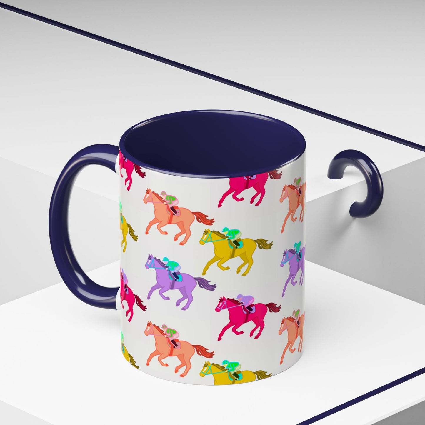 Kentucky Derby Racehorse Accent Coffee Mug | Race Day Gift | 11oz & 15oz