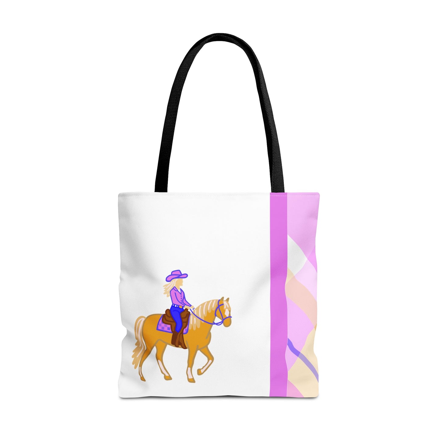 Western Trail Rider and Horse Tote Bag - Western Cowgirl Carryall