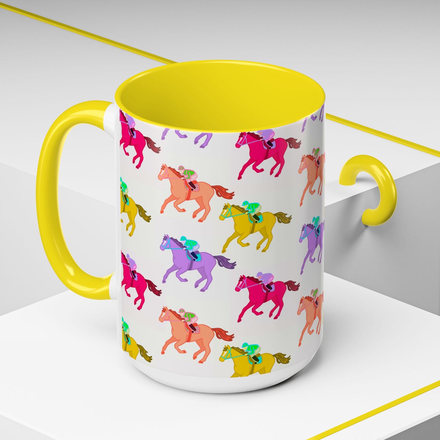 Kentucky Derby Racehorse Accent Coffee Mug | Race Day Gift | 11oz & 15oz