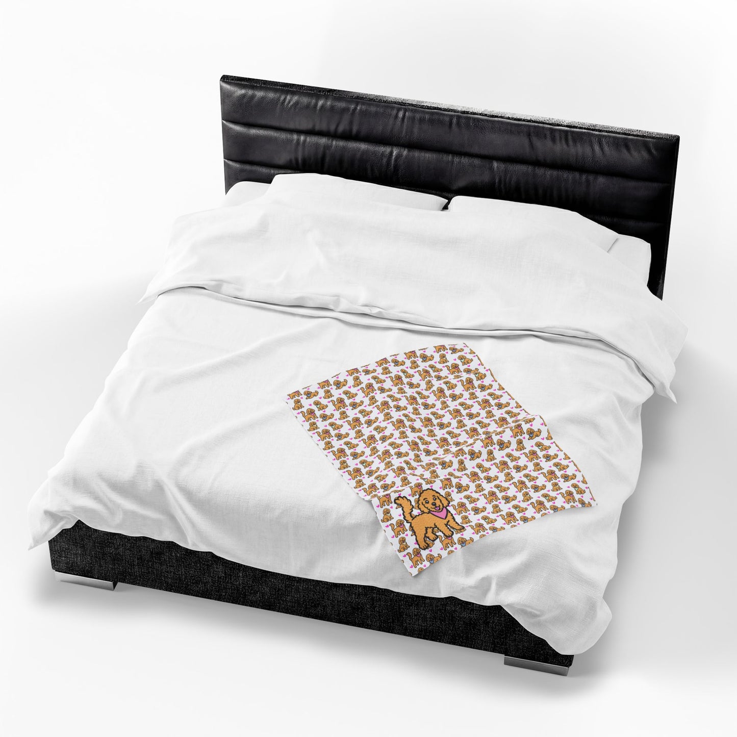 Goldendoodle Pattern Velveteen Plush Blanket | Dog Lover Gift | 3 Sizes