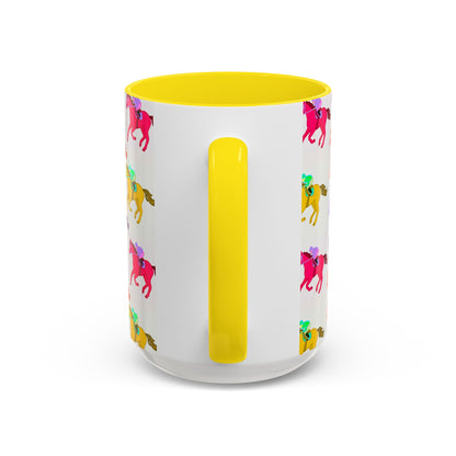 Kentucky Derby Racehorse Accent Coffee Mug | Race Day Gift | 11oz & 15oz