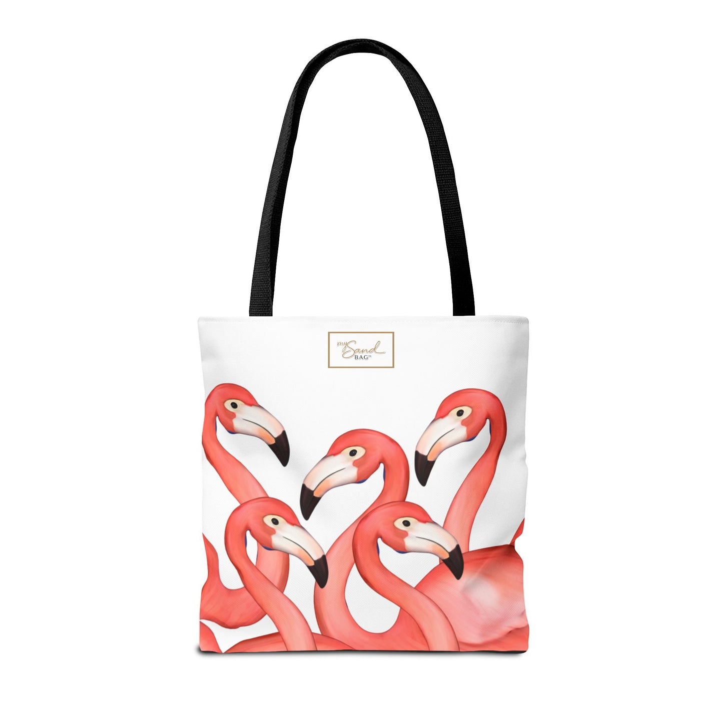 My Sand Bag Flamingos Tote Reusable Shopping Tote Durable Polyester Beach Bag