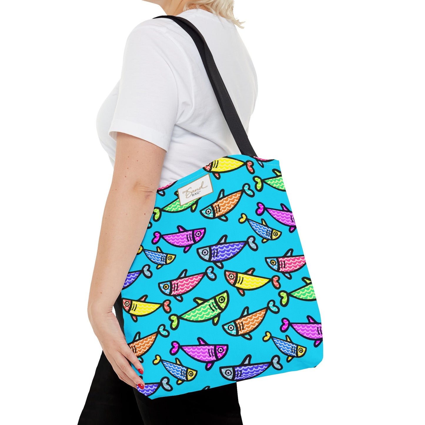 My Sand Bag Happy Fish Tote Reusable Beach Shopping Tote