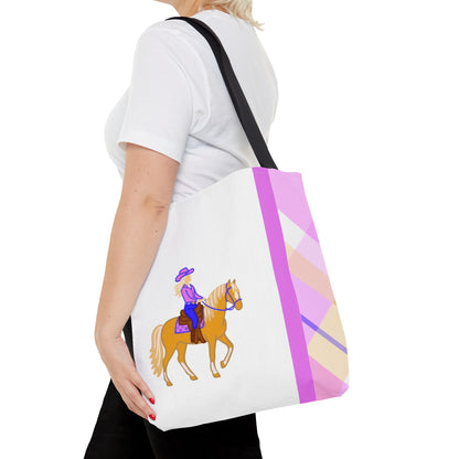 Western Trail Rider and Horse Tote Bag - Western Cowgirl Carryall