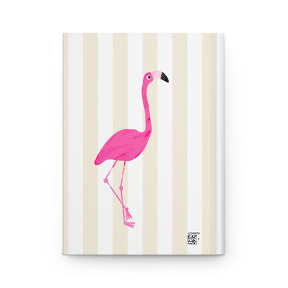 Flamingo Illustration Hardcover Journal With Matte Finish