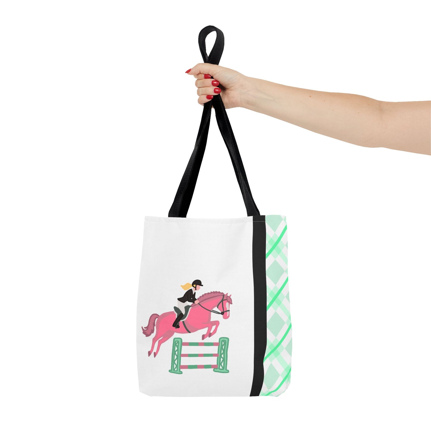 Equestrian Show Jumper Horse Tote Bag - English Jumping Carryall