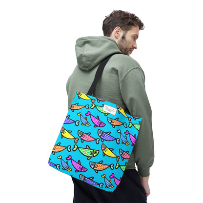 My Sand Bag Happy Fish Tote Reusable Beach Shopping Tote