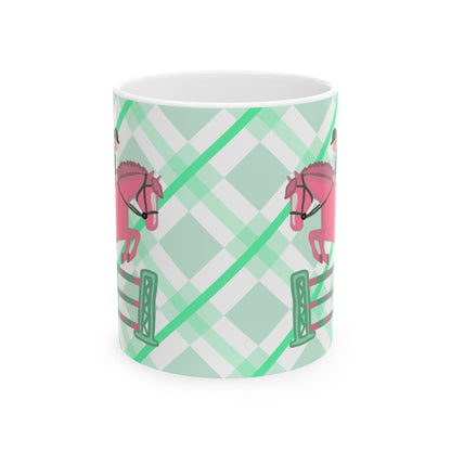 Hunter Jumper Horse Ceramic Coffee Mug | Show Jumping Art | 11oz & 15oz