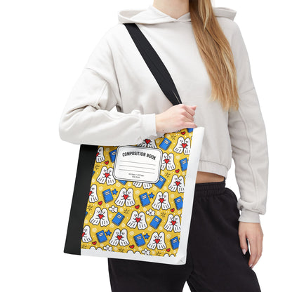 Kawaii Ghost Teacher Tote Bag | School Supplies Book Bag | 3 Sizes