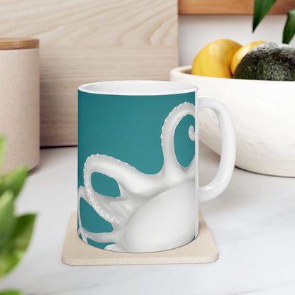 Kraken Octopus Pirate Ceramic Coffee Mug 11oz With Maritime Design Oceanic Nautical Mug For Coffee Lovers