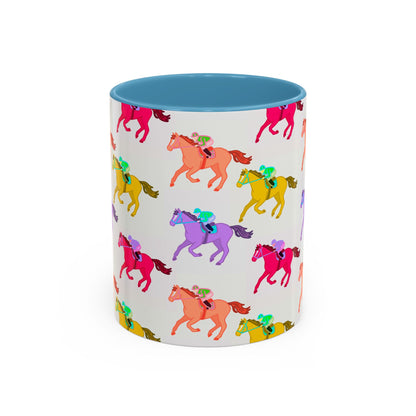 Kentucky Derby Racehorse Accent Coffee Mug | Race Day Gift | 11oz & 15oz