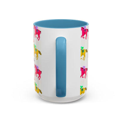 Kentucky Derby Racehorse Accent Coffee Mug | Race Day Gift | 11oz & 15oz
