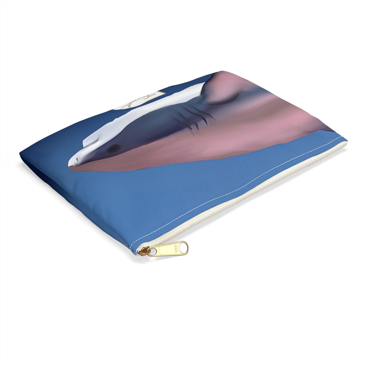 My Sand Bag Essentials Pouch Great White Shark Canvas Zip Pouch