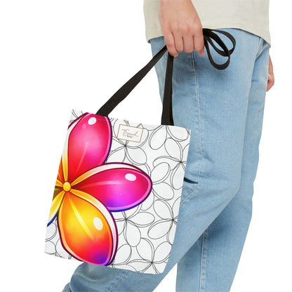 My Sand Bag Plumeria Tote Reusable Hawaiian Shopping Bag