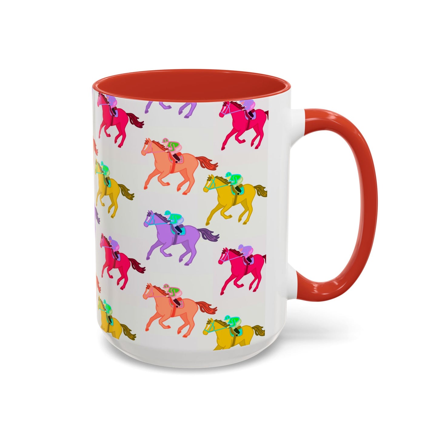 Kentucky Derby Racehorse Accent Coffee Mug | Race Day Gift | 11oz & 15oz