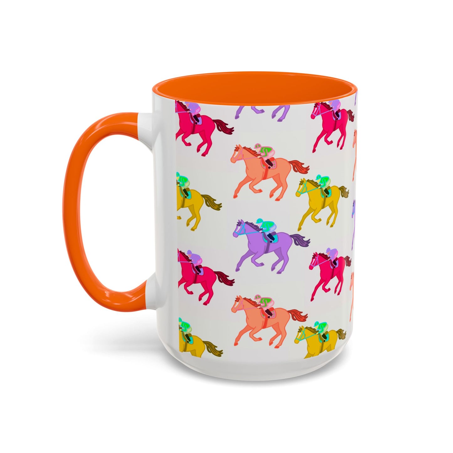 Kentucky Derby Racehorse Accent Coffee Mug | Race Day Gift | 11oz & 15oz