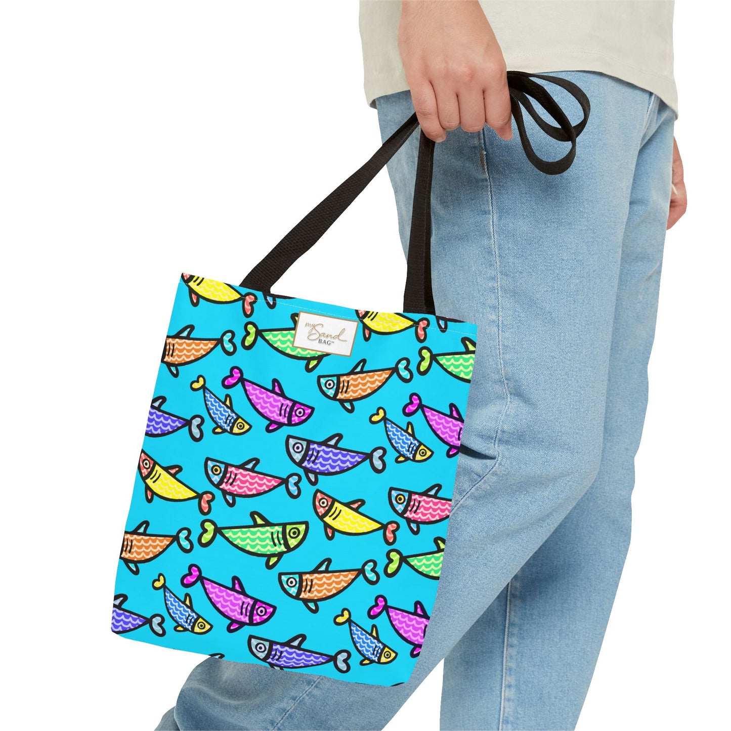 My Sand Bag Happy Fish Tote Reusable Beach Shopping Tote