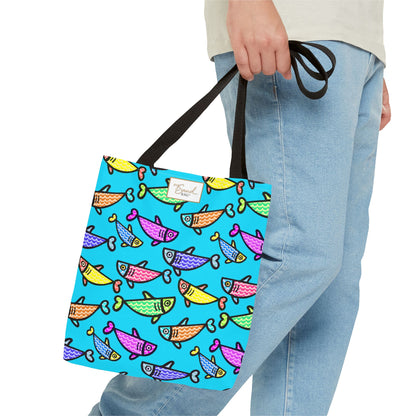 My Sand Bag Happy Fish Tote Reusable Beach Shopping Tote