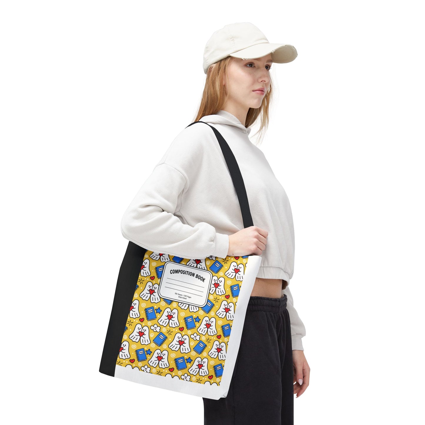 Kawaii Ghost Teacher Tote Bag | School Supplies Book Bag | 3 Sizes