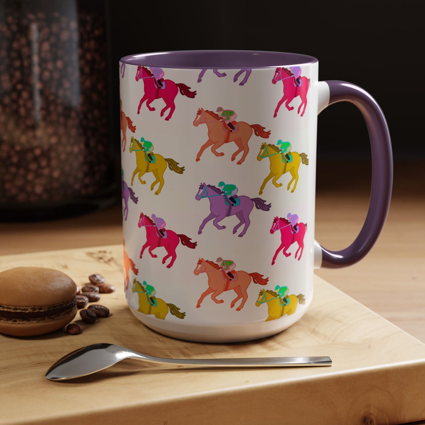 Kentucky Derby Racehorse Accent Coffee Mug | Race Day Gift | 11oz & 15oz