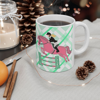 Hunter Jumper Horse Ceramic Coffee Mug | Show Jumping Art | 11oz & 15oz