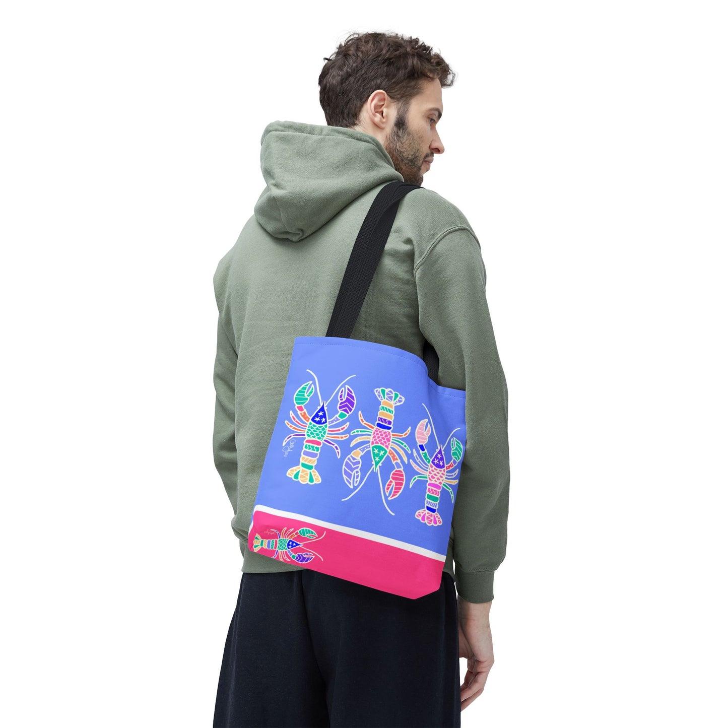Hand-Drawn Lobster Tote Bag — Beachy Seafood Shellfish Market Tote