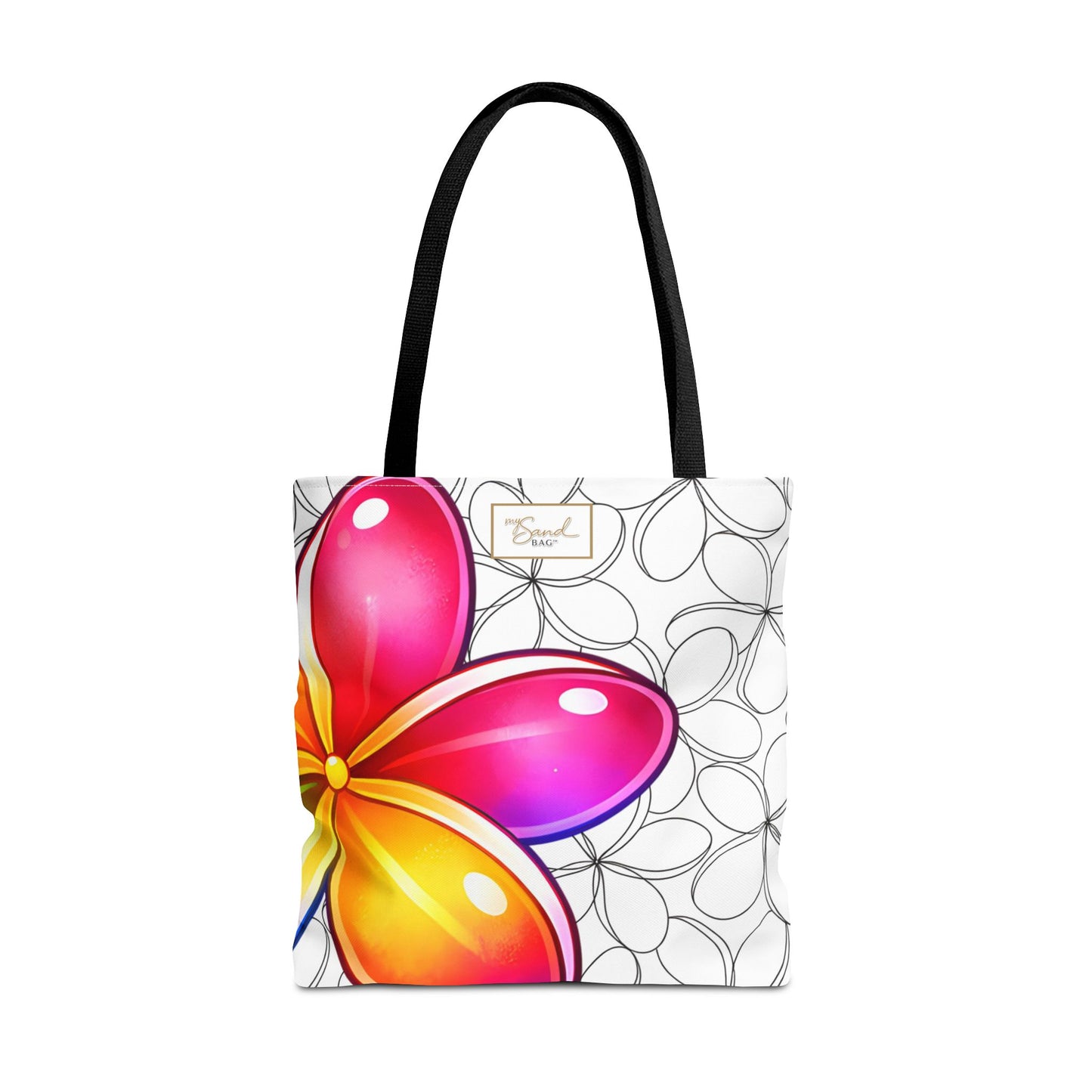 My Sand Bag Plumeria Tote Reusable Hawaiian Shopping Bag