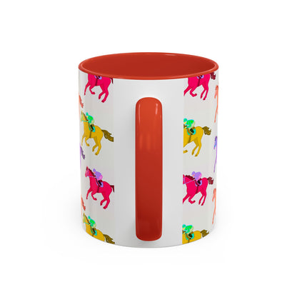 Kentucky Derby Racehorse Accent Coffee Mug | Race Day Gift | 11oz & 15oz
