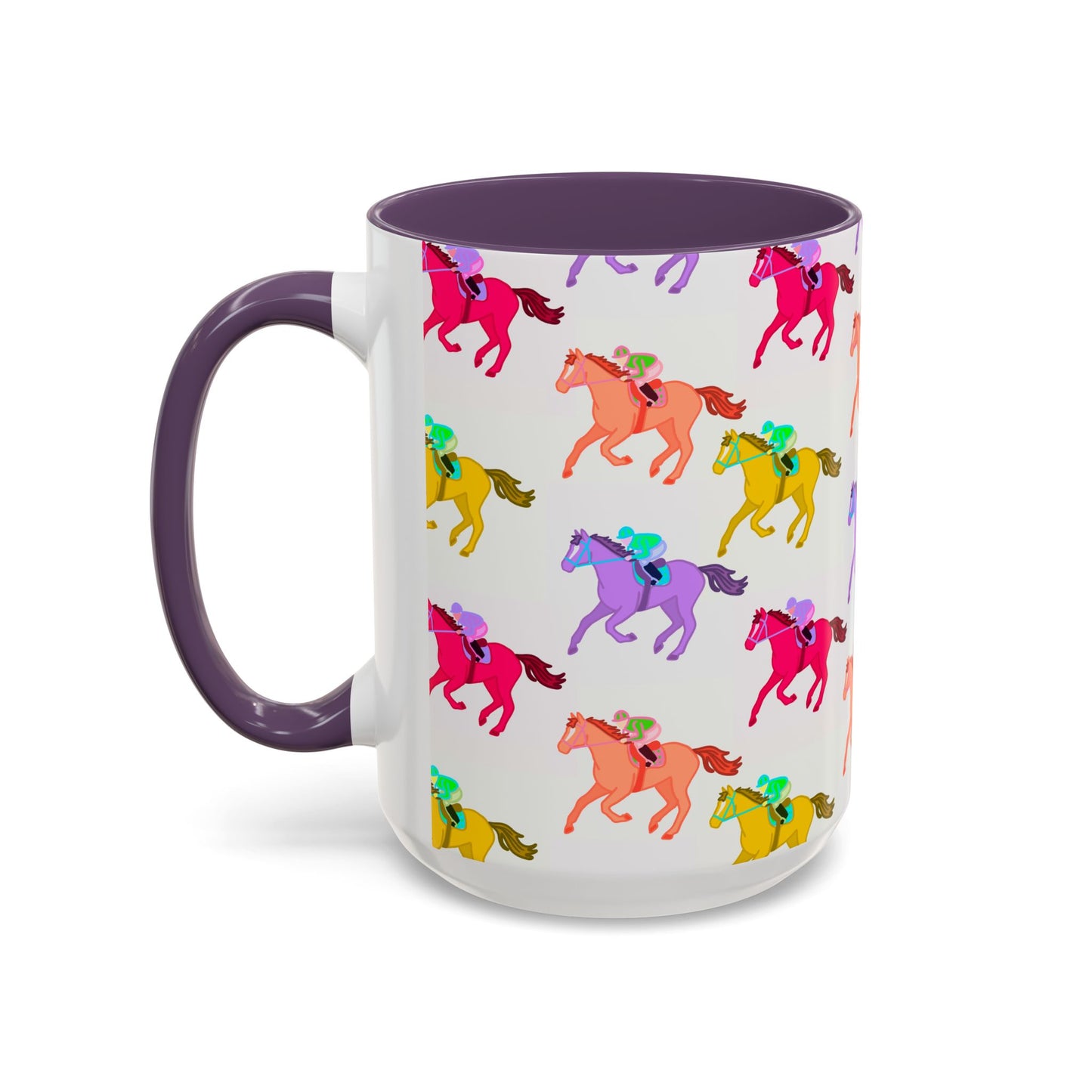 Kentucky Derby Racehorse Accent Coffee Mug | Race Day Gift | 11oz & 15oz