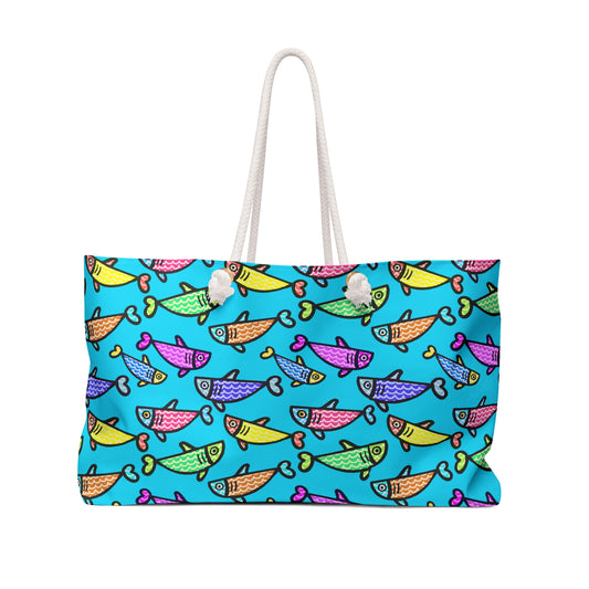 My Sand Bag™ Happy Fish Beach Weekender Bag | Coastal Travel Tote
