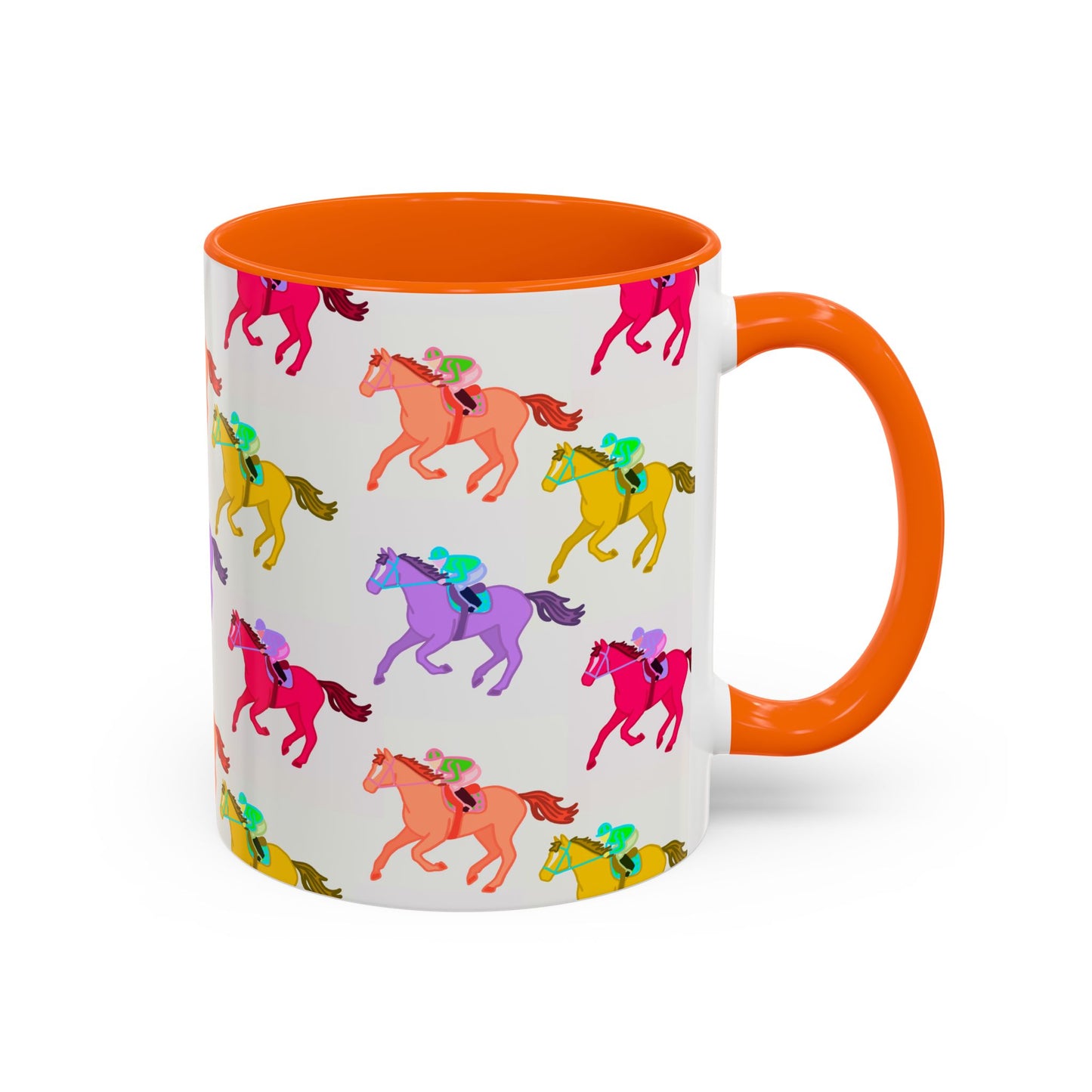 Kentucky Derby Racehorse Accent Coffee Mug | Race Day Gift | 11oz & 15oz