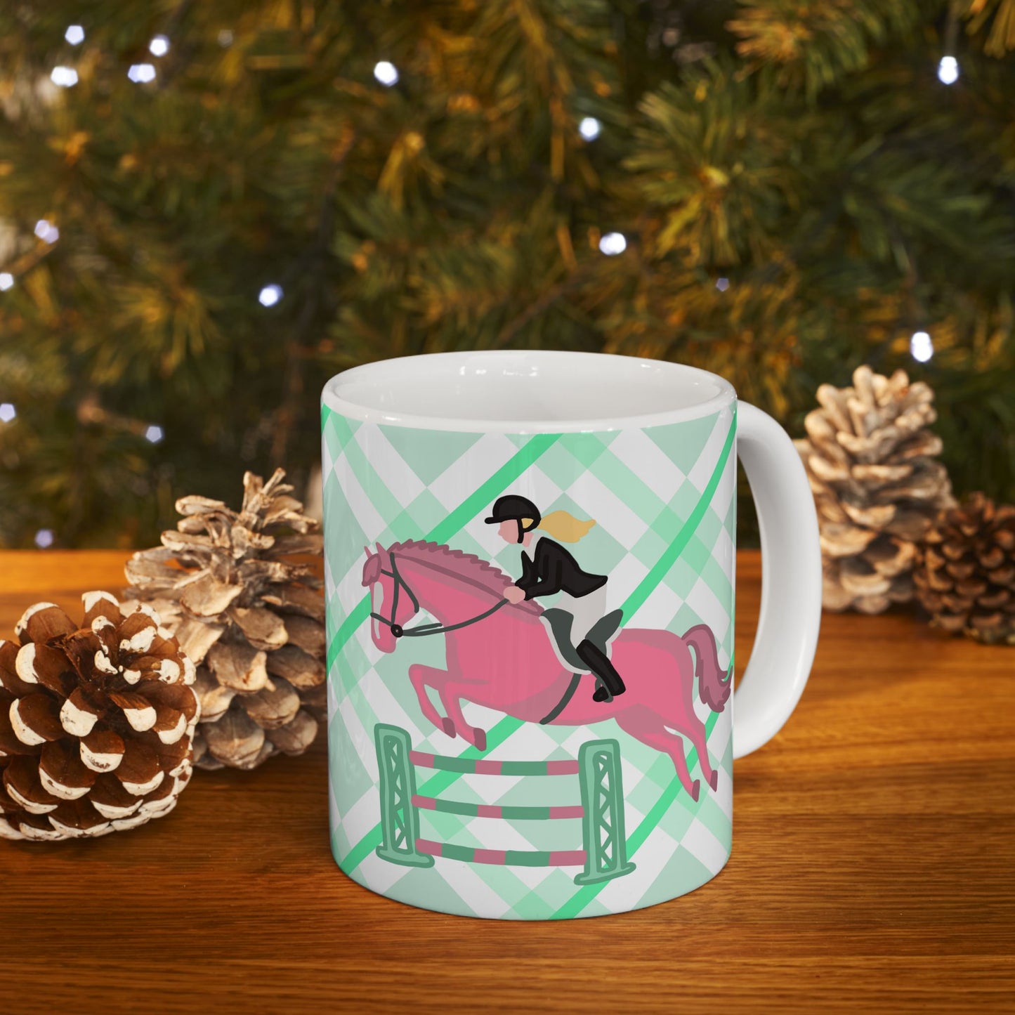 Hunter Jumper Horse Ceramic Coffee Mug | Show Jumping Art | 11oz & 15oz