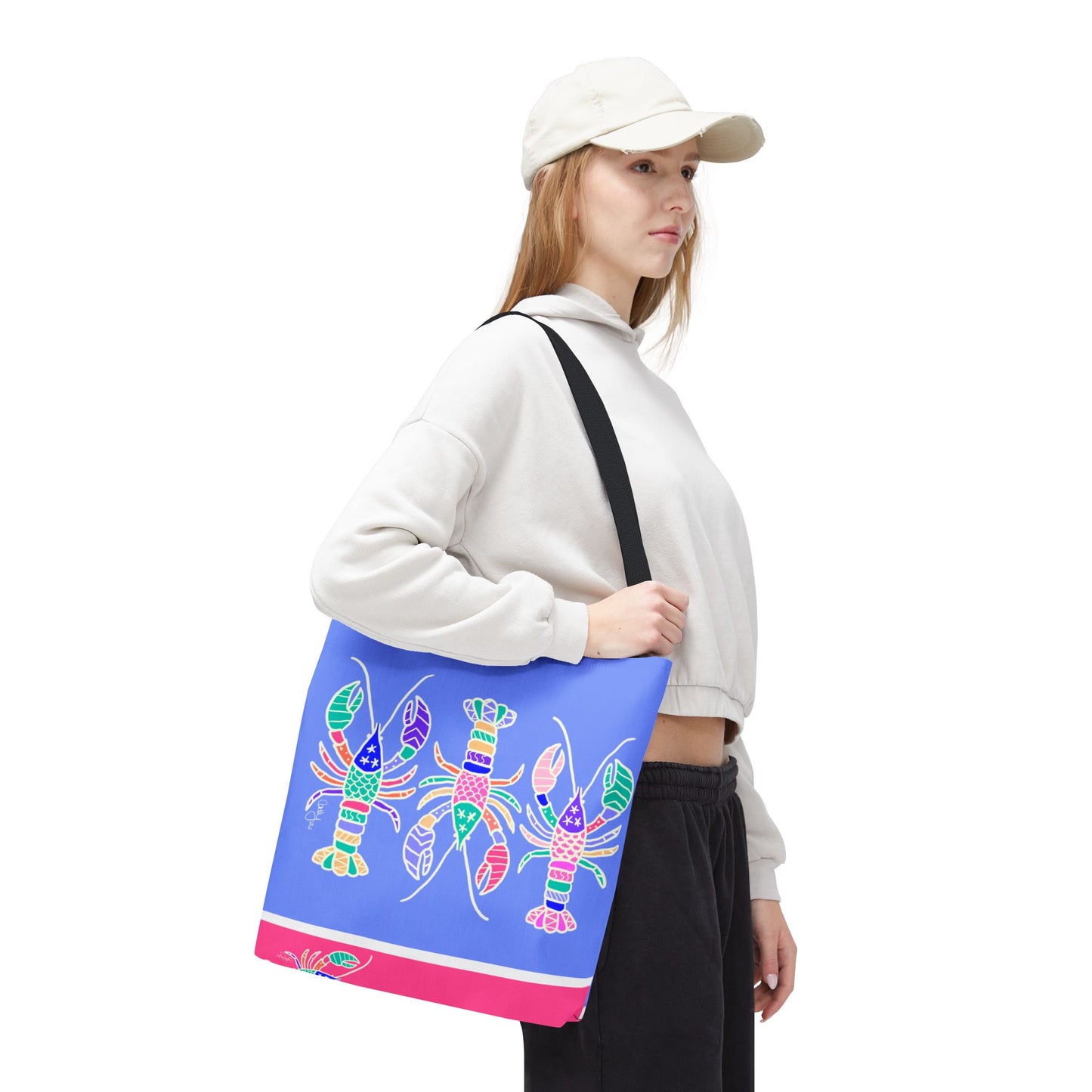 Hand-Drawn Lobster Tote Bag — Beachy Seafood Shellfish Market Tote