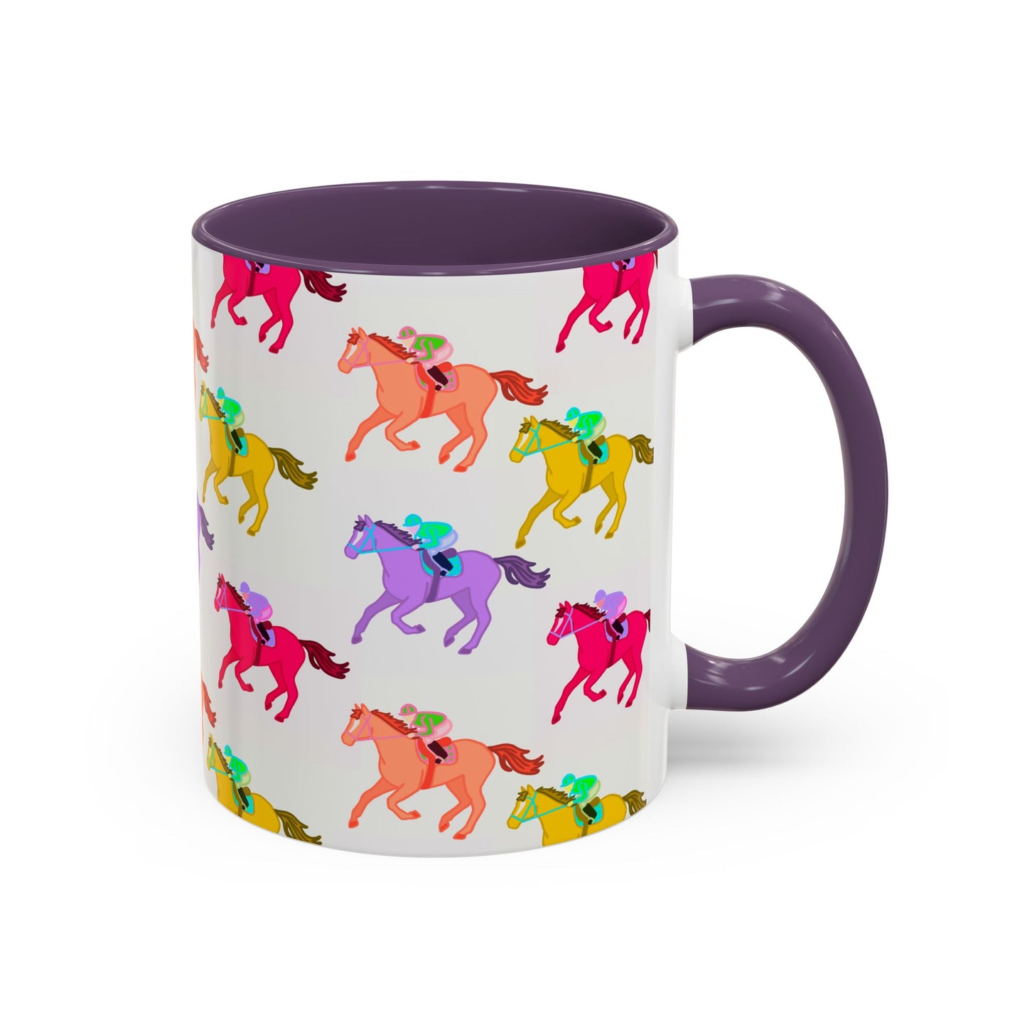 Kentucky Derby Racehorse Accent Coffee Mug | Race Day Gift | 11oz & 15oz